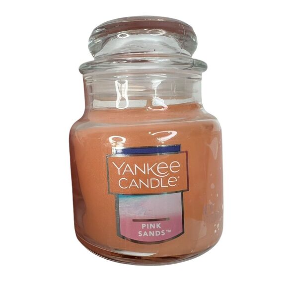Yankee Candle Small Jar 3.7oz Floral Pink Sands Scent with Lid 20-30 Hours NEW - Picture 2 of 8